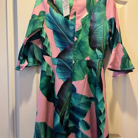 Palm leaf print dress - Picture 2 of 3